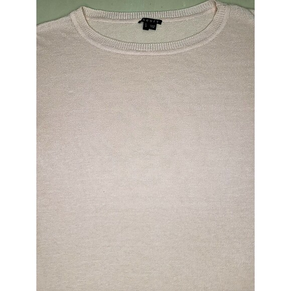 Theory Pale Pink Long Sleeve Linen Blend Sweater Women's Size Large Crew Neck - Picture 5 of 13